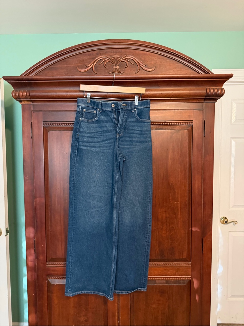 SPANX Women's Wide-Leg Jeans in Dark Blue Wash
